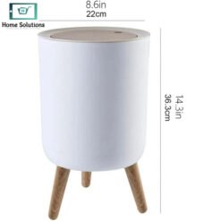 Click Lid Large Trash Can with Non Slip Base High Foot Garbage Bin 5 - Home Solutions