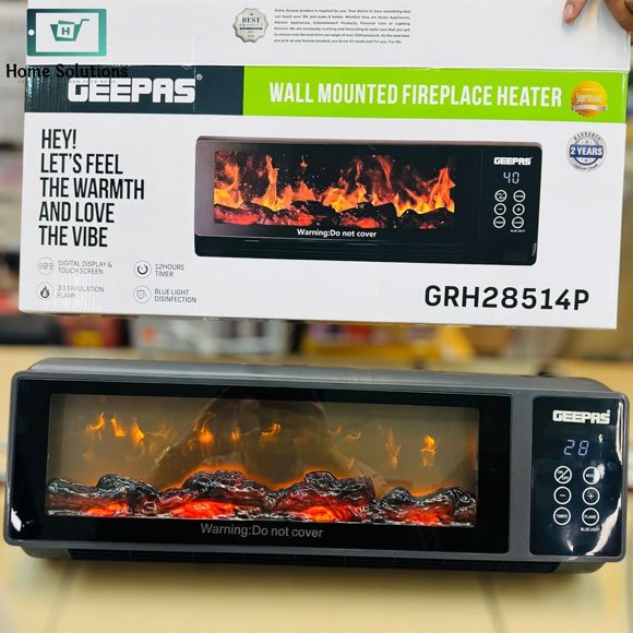 Geepas Wall Mounted 3D Flame Touch Display Blower Heater 3 Geepas Wall Mounted 3D Flame Touch Display Blower Heater
