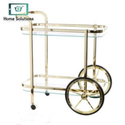 Gold Brass and Glass Tea Trolley Rectangular