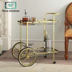 Gold Brass and Glass Tea Trolley Rectangular