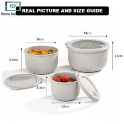 Limon Food Container Round with Vented Lid Set of 3 2 - Home Solutions