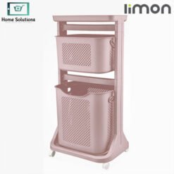 Limon Laundry Basket 2 Tier Knit Design 4 - Home Solutions