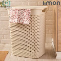 Alternative view of Limon Laundry Basket with Lid Knit Design