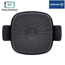 Original Korkmaz Casterra Square Cast Iron Low Casserole Pot