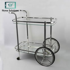 Silver Brass and Glass Tea Trolley Rectangular