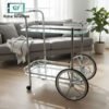 Silver Brass and Glass Tea Trolley Rectangular