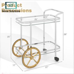 Silver Brass and Glass Tea Trolley Rectangular
