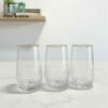Elegant 6-piece diamond-cut gold-rim tumbler glass set