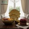 “Luxury Gold Leaf Textured Fruit bowl and Cake Set 14 Pieces