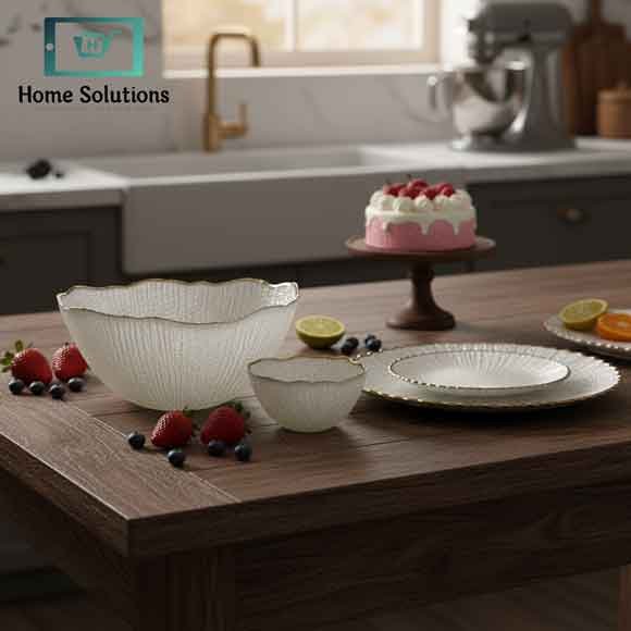 Cake Serving Set – Luxury Round Textured 14-Piece Fruit Collection - White 4 Cake Serving Set – Luxury Round Textured 14-Piece Fruit Collection - White - Image 2