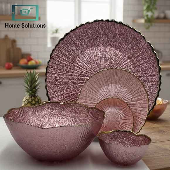 Luxury Round Textured Fruit & Cake Serving Set 14-Piece - Rose Gold 4 Luxury Round Textured Fruit & Cake Serving Set 14-Piece - Rose Gold - Image 2