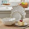 “Luxury Gold Leaf Textured Fruit bowl and Cake Set 14 Pieces
