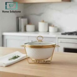 10" Round White Chafing Dish – Buffet Server for Catering and Events