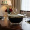 10" Round Black Chafing Dish – Buffet Server for Catering and Events