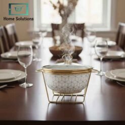 10.5" Round White Chafing Dish – Buffet Server for Catering and Events