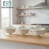 9" Triple Oval white Chafing Dish