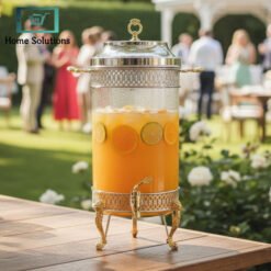 Stainless steel and glass beverage dispenser