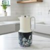 vacuum flask 1L stainless steel with flower-patterned base