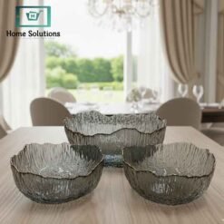 Luxury Ripple Design Glass Bowl Set 7 Pieces