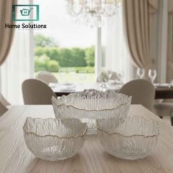 Luxury Ripple Design Glass Bowl Set 7 Pieces