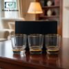 Luxury Gold Rim Glass Set of 6 in Black Gift Box