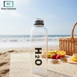 H2O 750ml borosilicate glass water bottle
