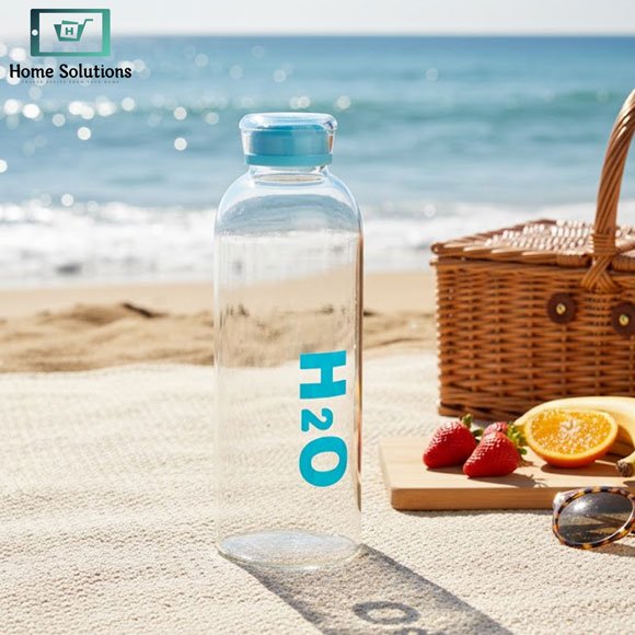 H2O Glass Drink Water Bottle 750ml - Sky Blue 3 H2O 750ml borosilicate glass water bottle