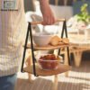 Bamboo Serving Tray 2-Step for Snacks & Appetizers