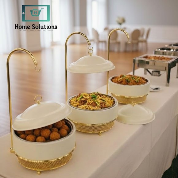 Royal Buffet Chafing Dishes White (4L & 6L) 6 Royal Buffet Chafing Dishes White (4L & 6L) - Image 4