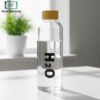 H2O Borosilicate Glass Water Bottle 750ml Wooden Cap - Black 1 H2O borosilicate glass water bottle 750ml