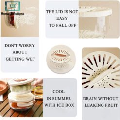 3-in-1 Fruit Drainer Basket Strainer with Foldable Handle