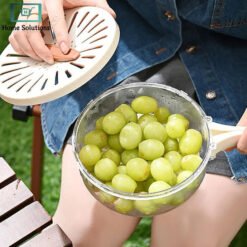 3-in-1 Fruit Drainer Basket Strainer with Foldable Handle