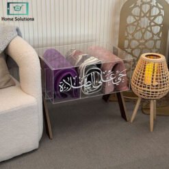 Acrylic Pray Mat Box with Side Quran Holder Pocket & Wooden Stand 16 Acrylic Pray Mat Box with Side Quran Holder Pocket Wooden Stand 4 - Home Solutions