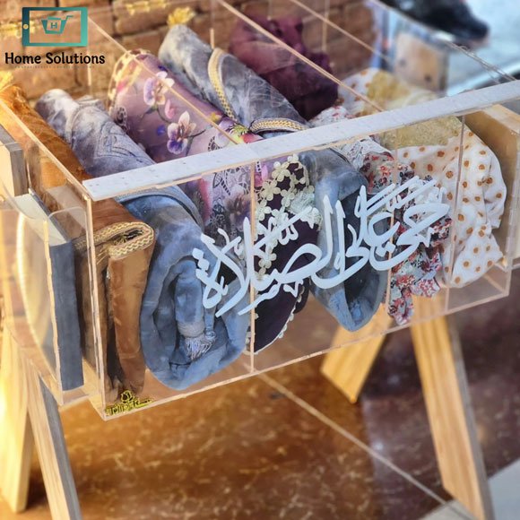 Acrylic Pray Mat Box with Side Quran Holder Pocket & Wooden Stand 7 Acrylic Pray Mat Box with Side Quran Holder Pocket & Wooden Stand - Image 5