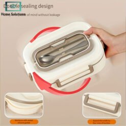 Bento Lunch Box with Cutlery Microwave Safe 1000ml 3 - Home Solutions