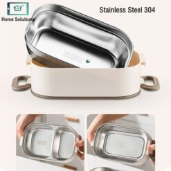 Bento Lunch Box with Cutlery Microwave Safe 1000ml 6 - Home Solutions