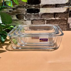 Alternative view of Delisoga Glass Food Storage Dishes 3 Piece Set Microwave Safe