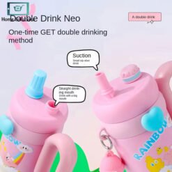 Rainbow Theme Tumbler Sipper with Handle 850ml 2 - Home Solutions