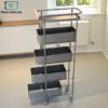 Storage Trolley Multi-Purpose Organizer 5 Tier Rolling Cart with Wheels - Black