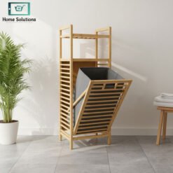 Bamboo laundry basket with lid large foldable laundry hamper for home use
