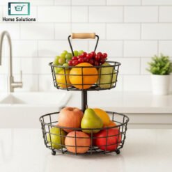 Binca 2 Tier Fruit Basket Metal Countertop Stand