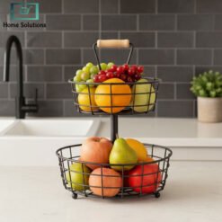 Binca 2 Tier Fruit Basket Metal Countertop Stand