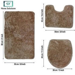 Alternative view of Bathroom Set 3-Piece - Bath Mat Contour Rug & Toilet Lid Cover - Soft Absorbent & Non-Slip