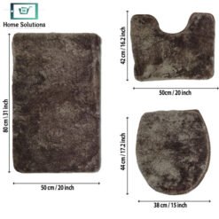 Alternative view of Bathroom Set 3-Piece - Bath Mat Contour Rug & Toilet Lid Cover - Soft Absorbent & Non-Slip