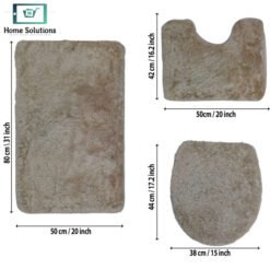 Alternative view of Bathroom Set 3-Piece - Bath Mat Contour Rug & Toilet Lid Cover - Soft Absorbent & Non-Slip