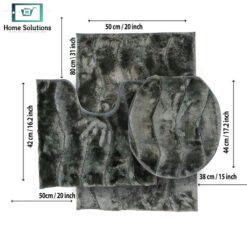 Alternative view of 3-Piece Bath Mat Set – Soft Anti-Slip Bath & Toilet Rugs - Classic Design