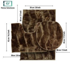Alternative view of 3-Piece Bath Mat Set – Soft Anti-Slip Bath & Toilet Rugs - Classic Design