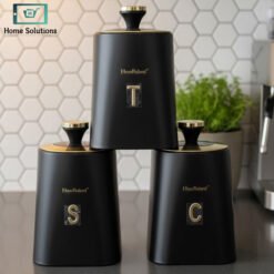 HausRoland Luxe Trio black canister set