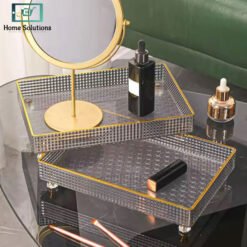Alternative view of Acrylic Vanity Organizer Tray – Large Transparent Storage for Makeup & Perfumes
