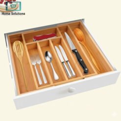 Alternative view of Expandable Bamboo Kitchen Drawer Organizer Cutlery Tray